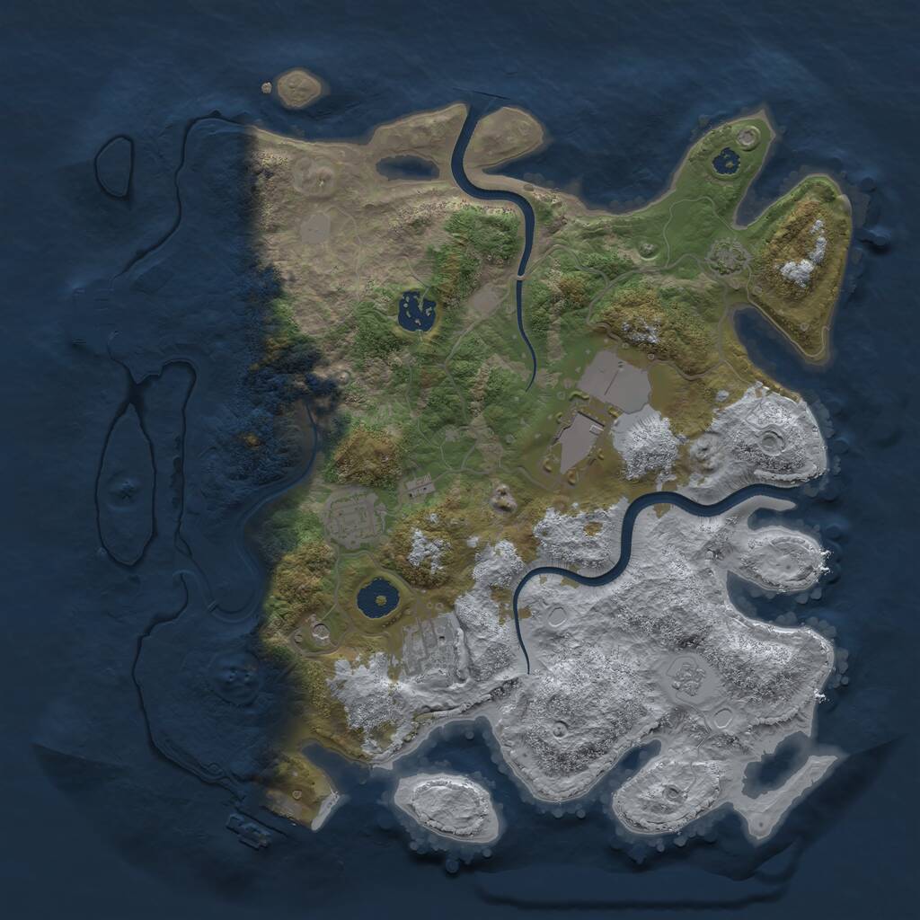 Rust Map: Procedural Map, Size: 3500, Seed: 640990053, 10 Monuments