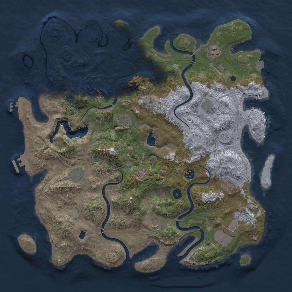 Rust Map: Procedural Map, Size: 4400, Seed: 35684, 15 Monuments