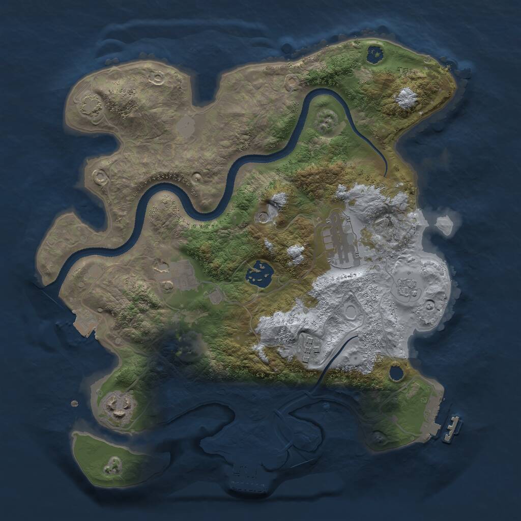 Rust Map: Procedural Map, Size: 3000, Seed: 20347, 11 Monuments