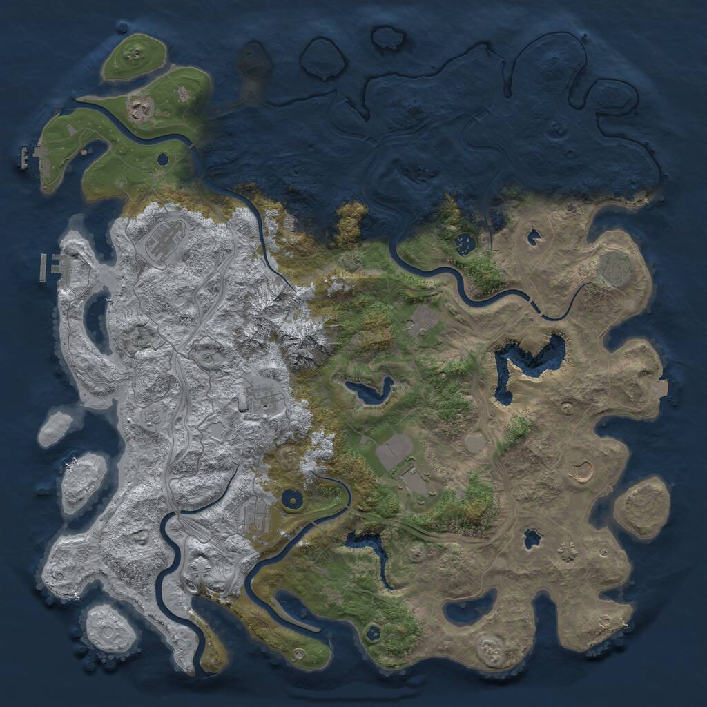 Rust Map: Procedural Map, Size: 5000, Seed: 812625488, 16 Monuments