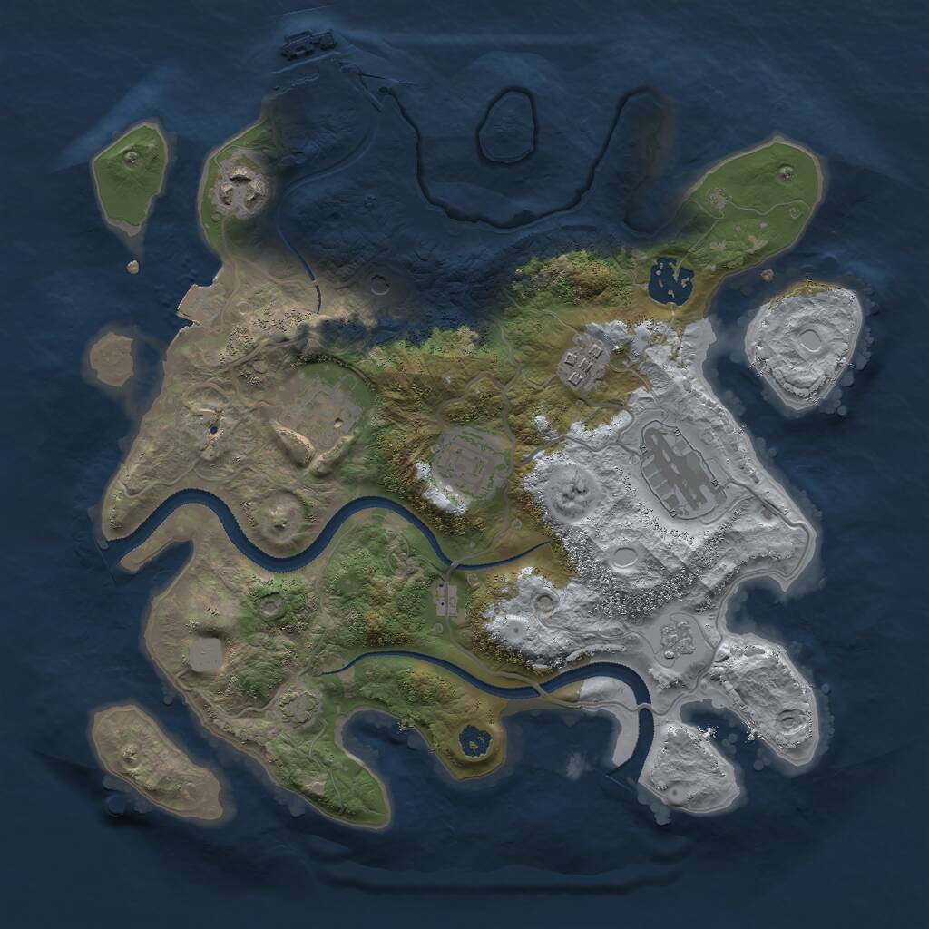 Rust Map: Procedural Map, Size: 3000, Seed: 15127, 11 Monuments