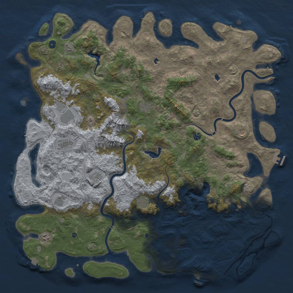 Rust Map: Procedural Map, Size: 5748, Seed: 11238868, 17 Monuments