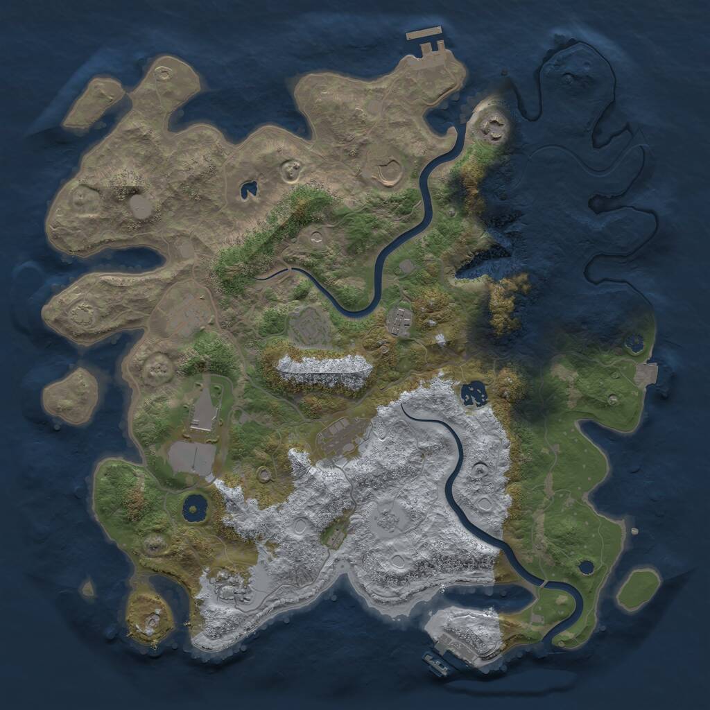 Rust Map: Procedural Map, Size: 4000, Seed: 1882840734, 15 Monuments