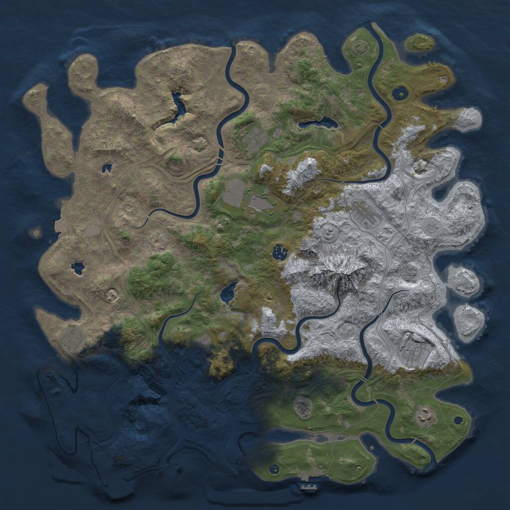 Rust Map: Procedural Map, Size: 5000, Seed: 568907234, 15 Monuments