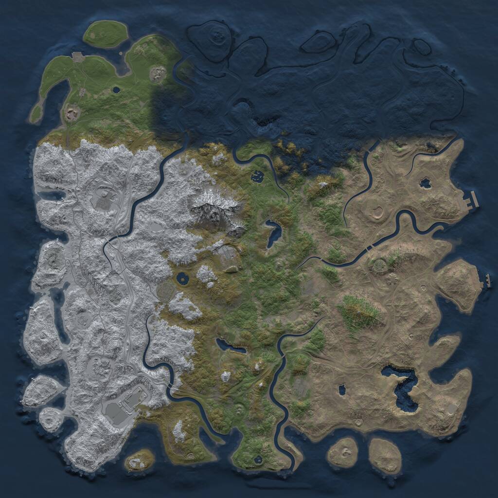 Rust Map: Procedural Map, Size: 6000, Seed: 29082025, 17 Monuments