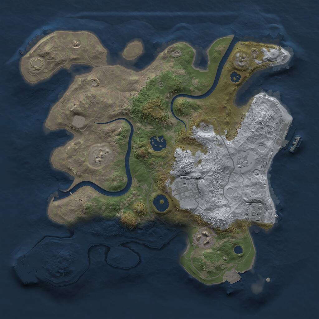 Rust Map: Procedural Map, Size: 3000, Seed: 31283, 10 Monuments