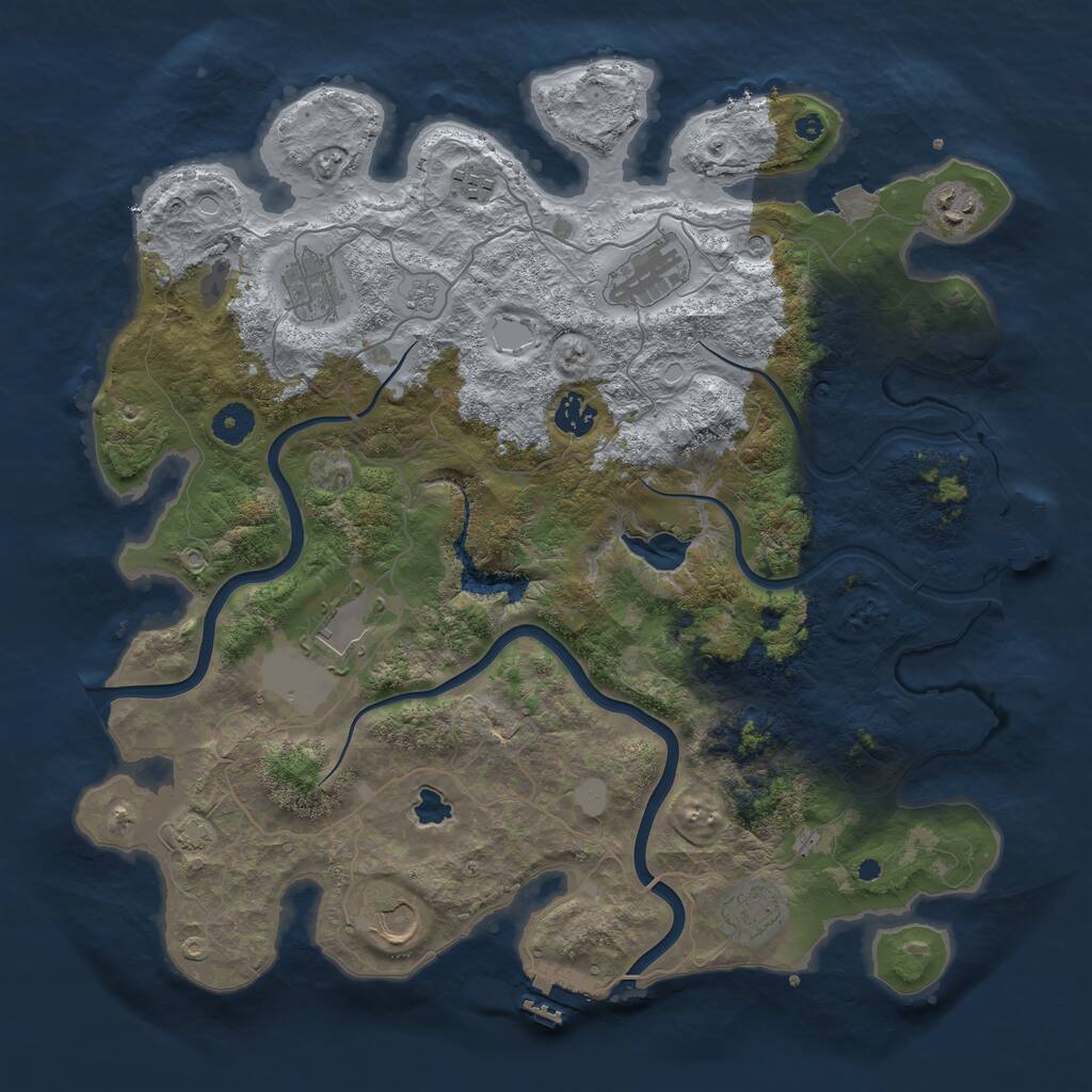 Rust Map: Procedural Map, Size: 4000, Seed: 786453428, 14 Monuments