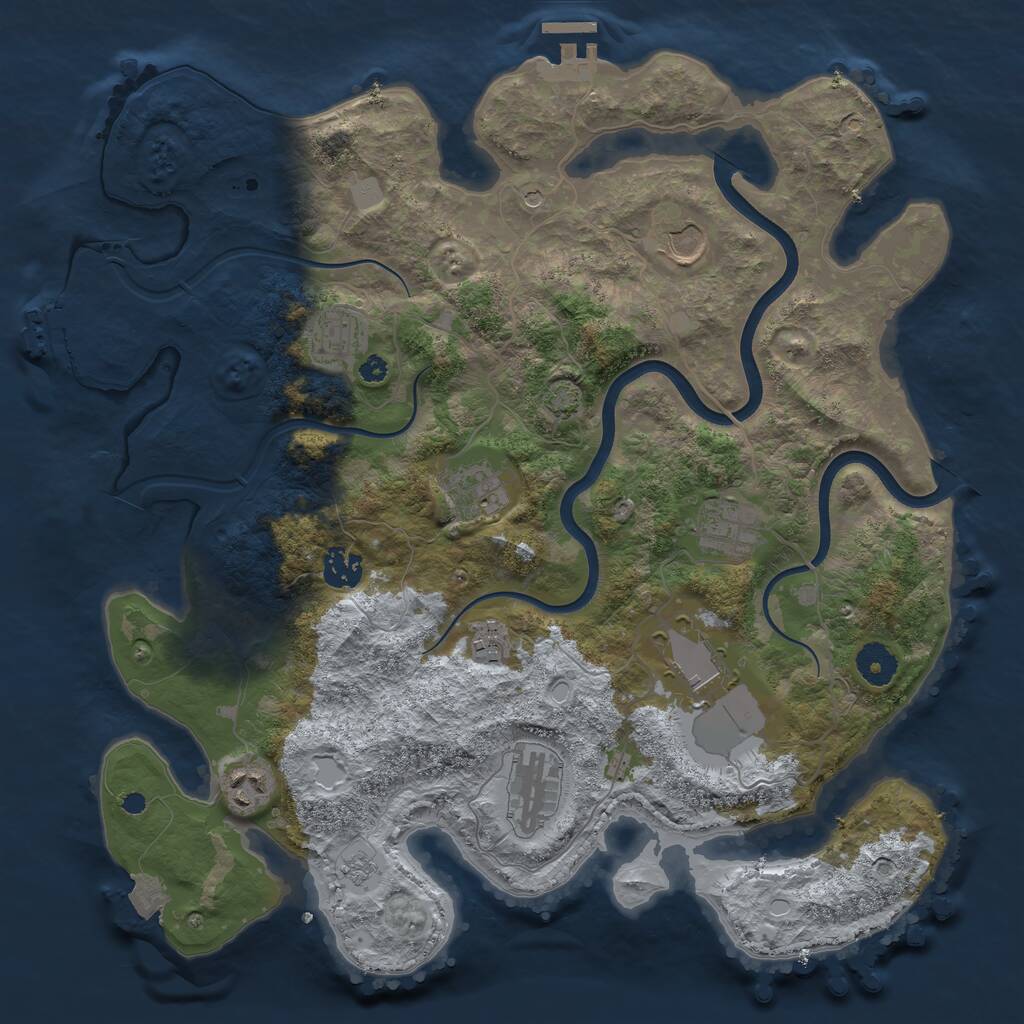 Rust Map: Procedural Map, Size: 3750, Seed: 497532780, 15 Monuments