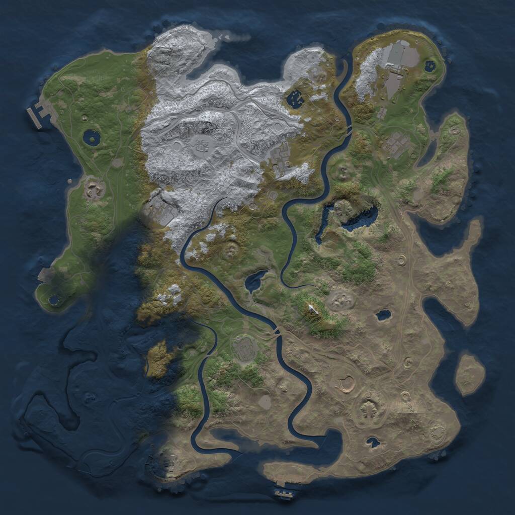 Rust Map: Procedural Map, Size: 4500, Seed: 13502, 15 Monuments