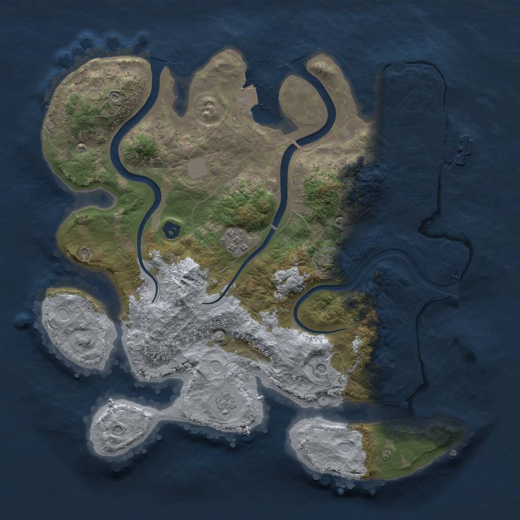 Rust Map: Procedural Map, Size: 3000, Seed: 1508672, 6 Monuments