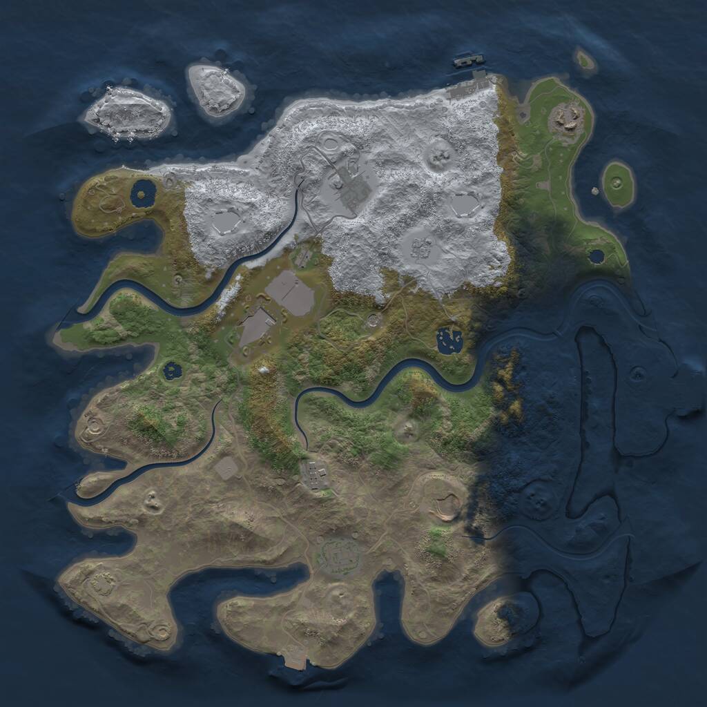Rust Map: Procedural Map, Size: 3850, Seed: 978960033, 13 Monuments