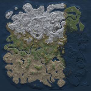 Thumbnail Rust Map: Procedural Map, Size: 5500, Seed: 983530973, 17 Monuments