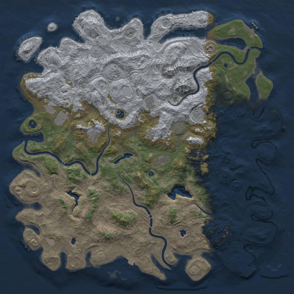 Rust Map: Procedural Map, Size: 5500, Seed: 983530973, 17 Monuments