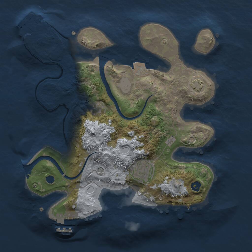 Rust Map: Procedural Map, Size: 2500, Seed: 1846730619, 6 Monuments