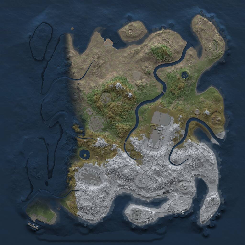 Rust Map: Procedural Map, Size: 3500, Seed: 544010206, 10 Monuments