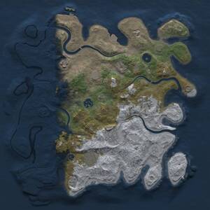 Thumbnail Rust Map: Procedural Map, Size: 3500, Seed: 1105600223, 12 Monuments