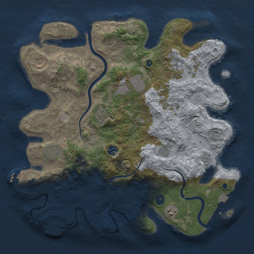 Rust Map: Procedural Map, Size: 3900, Seed: 462558800, 15 Monuments