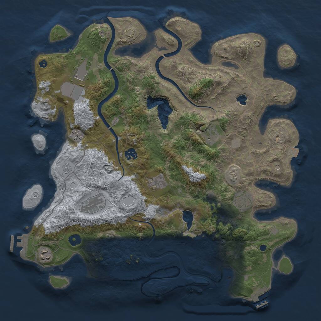 Rust Map: Procedural Map, Size: 4000, Seed: 616299412, 14 Monuments