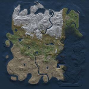 Thumbnail Rust Map: Procedural Map, Size: 4500, Seed: 21383, 15 Monuments