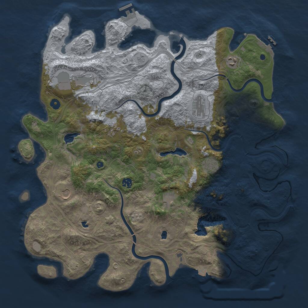 Rust Map: Procedural Map, Size: 4500, Seed: 21383, 15 Monuments