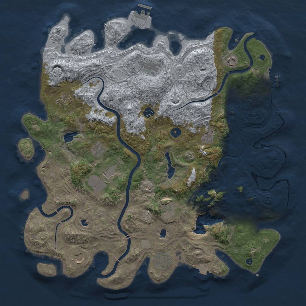 Rust Map: Procedural Map, Size: 4500, Seed: 21383, 17 Monuments