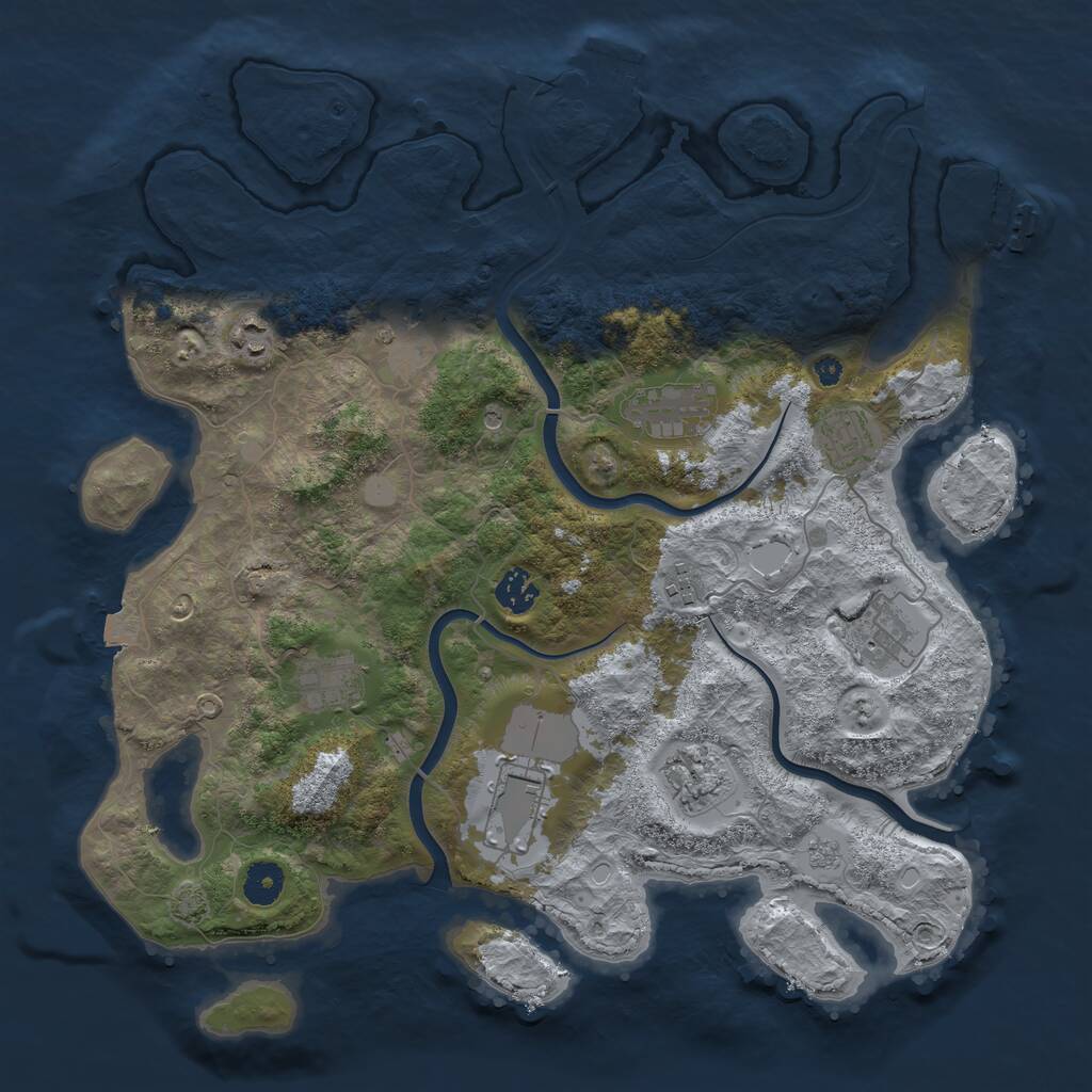 Rust Map: Procedural Map, Size: 3900, Seed: 90612316, 16 Monuments