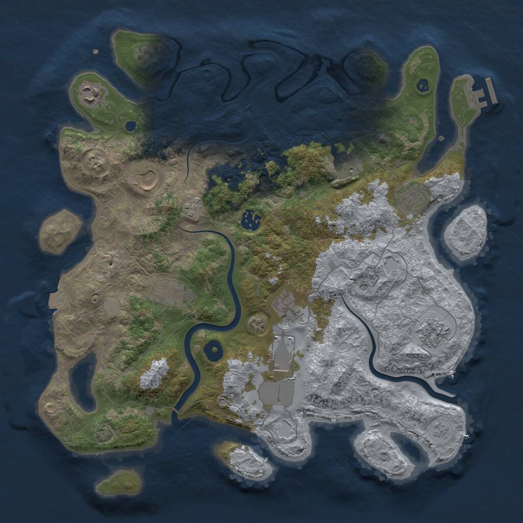 Rust Map: Procedural Map, Size: 3900, Seed: 90612316, 15 Monuments