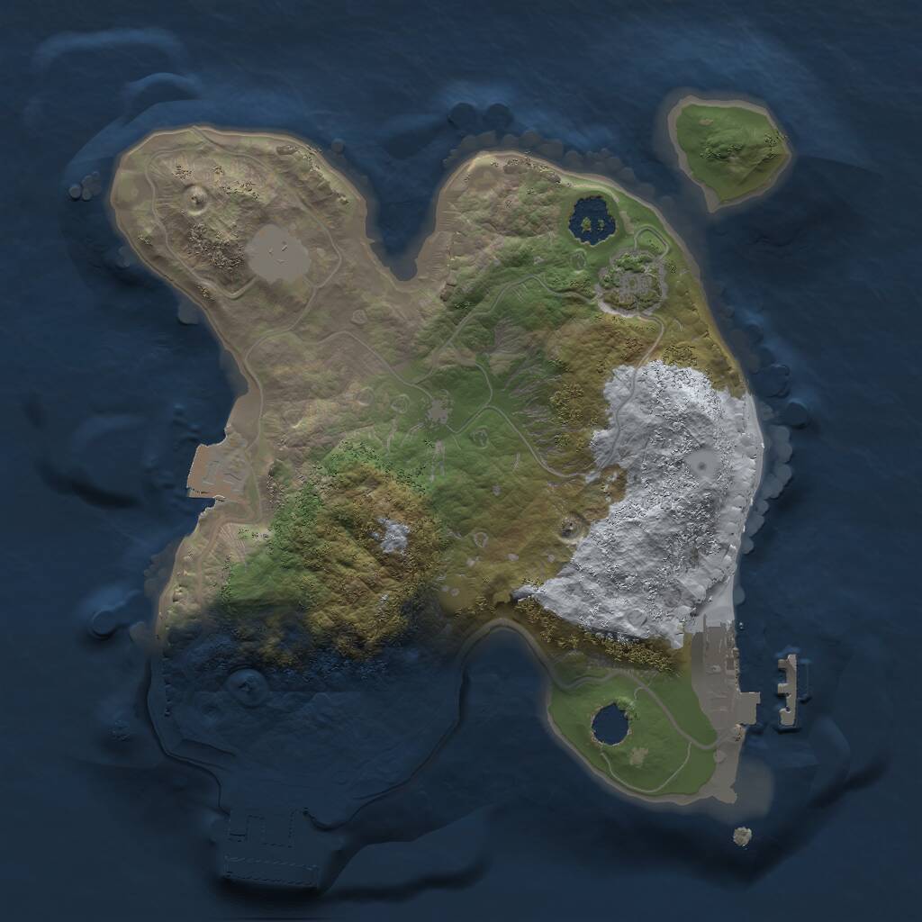 Rust Map: Procedural Map, Size: 2000, Seed: 22446418, 4 Monuments