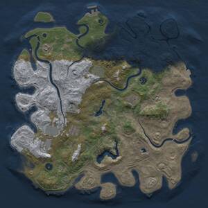 Thumbnail Rust Map: Procedural Map, Size: 4300, Seed: 43002267, 14 Monuments