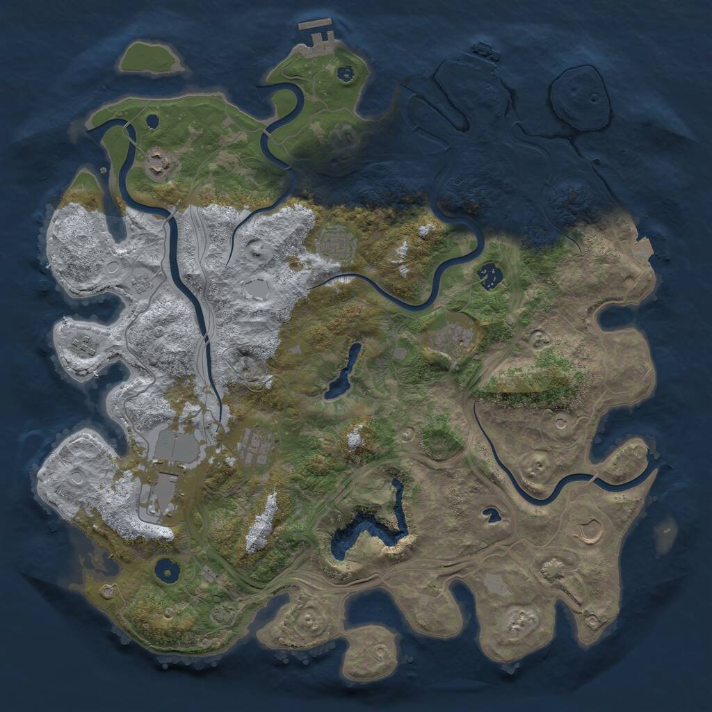 Rust Map: Procedural Map, Size: 4300, Seed: 43002267, 14 Monuments