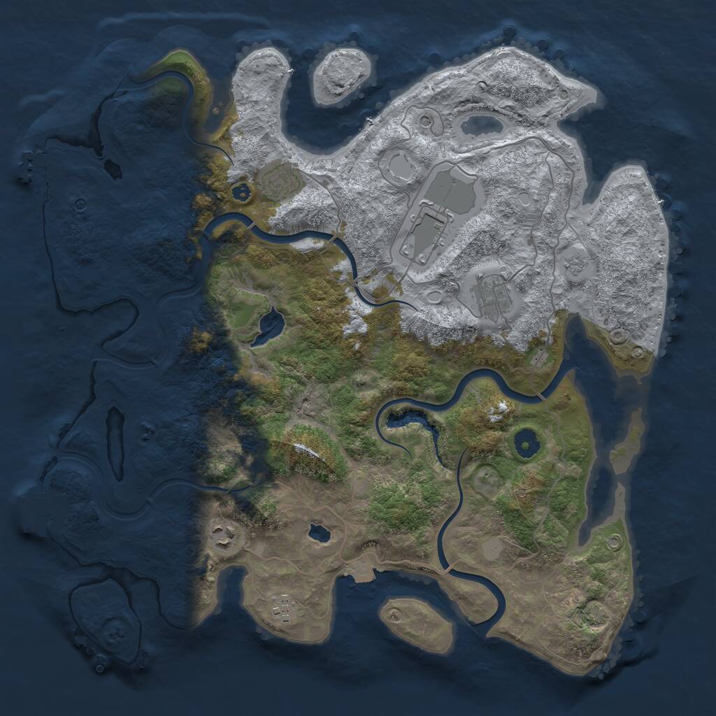 Rust Map: Procedural Map, Size: 4000, Seed: 721745660, 11 Monuments