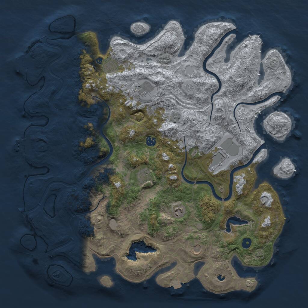 Rust Map: Procedural Map, Size: 4500, Seed: 637064766, 14 Monuments