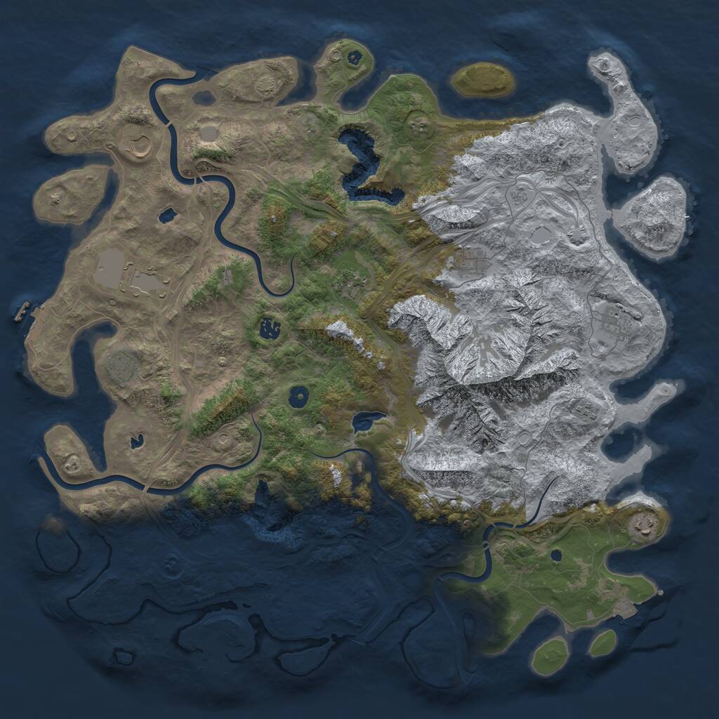 Rust Map: Procedural Map, Size: 5000, Seed: 2051658410, 15 Monuments