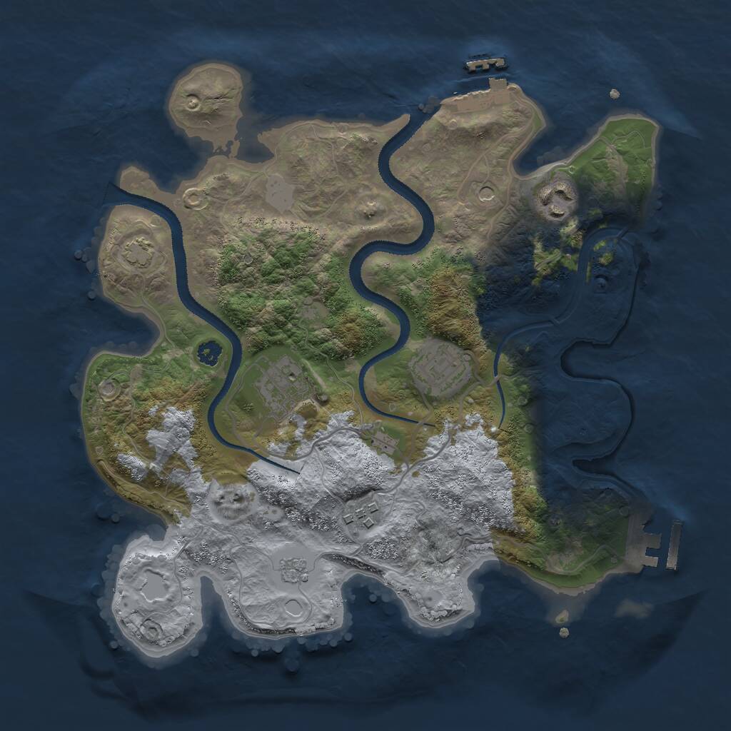 Rust Map: Procedural Map, Size: 3000, Seed: 964185479, 10 Monuments