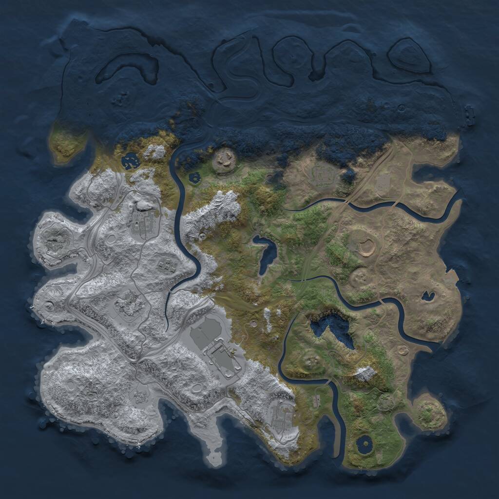 Rust Map: Procedural Map, Size: 4250, Seed: 1027959001, 15 Monuments