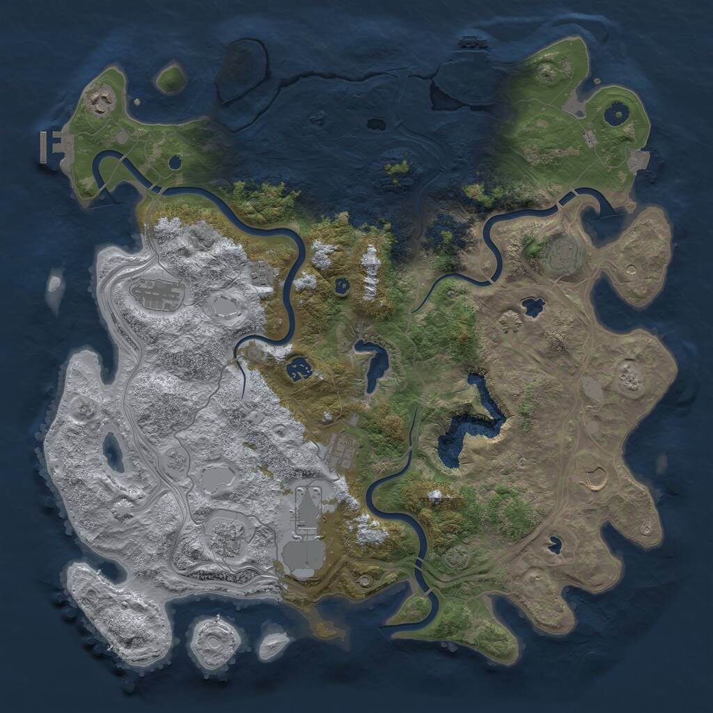 Rust Map: Procedural Map, Size: 4500, Seed: 1536009326, 15 Monuments