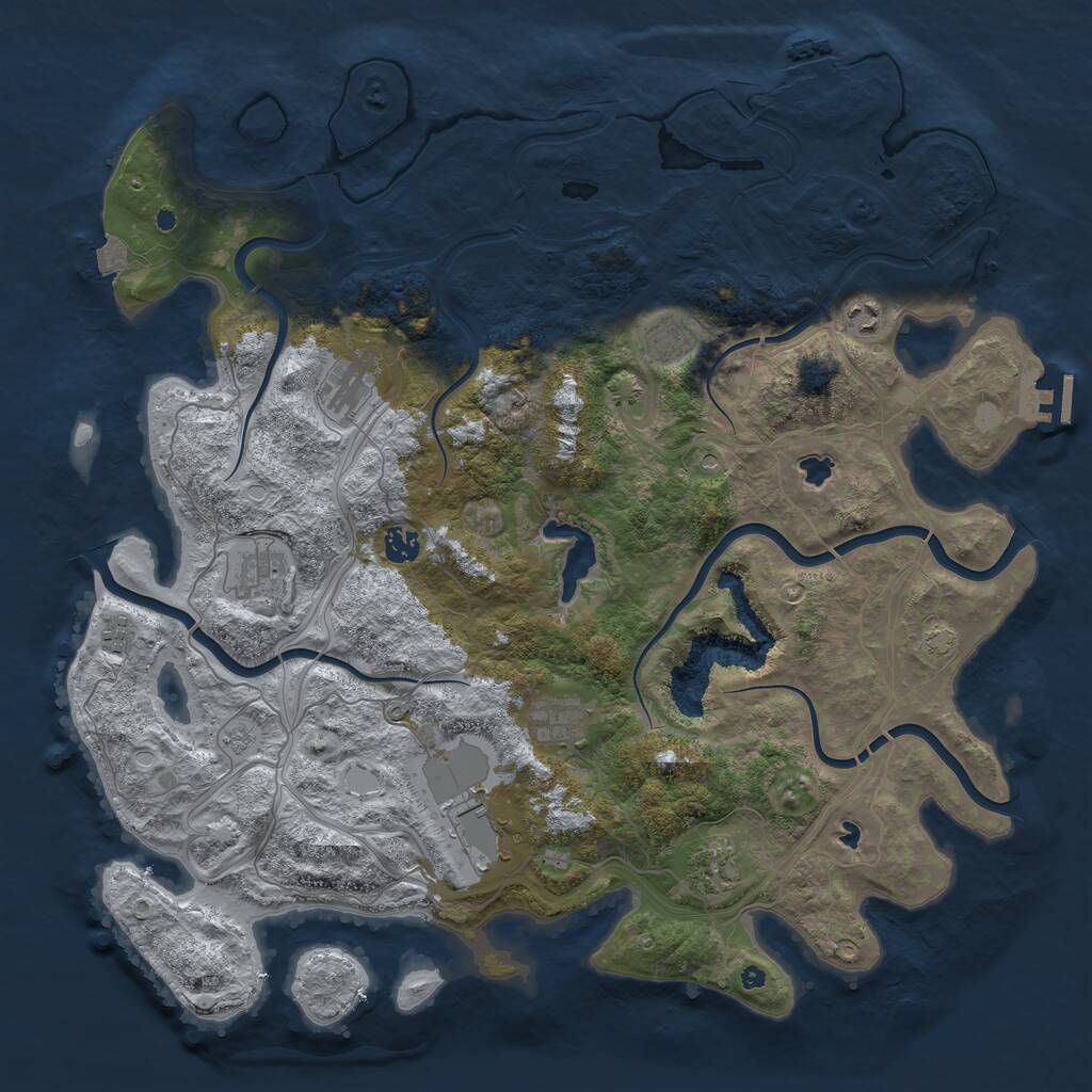 Rust Map: Procedural Map, Size: 4500, Seed: 1536009326, 15 Monuments