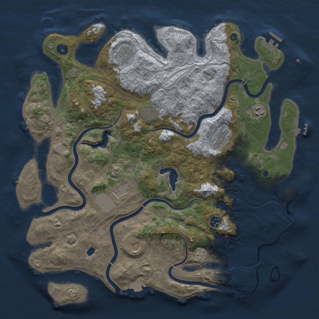 Rust Map: Procedural Map, Size: 4300, Seed: 220919520, 14 Monuments