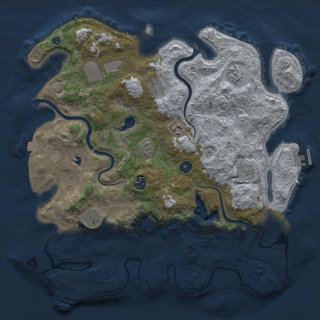 Rust Map: Procedural Map, Size: 4000, Seed: 2705, 14 Monuments