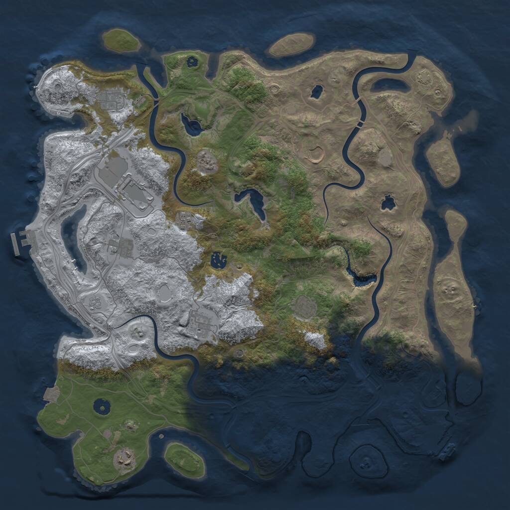 Rust Map: Procedural Map, Size: 4500, Seed: 1540705670, 15 Monuments