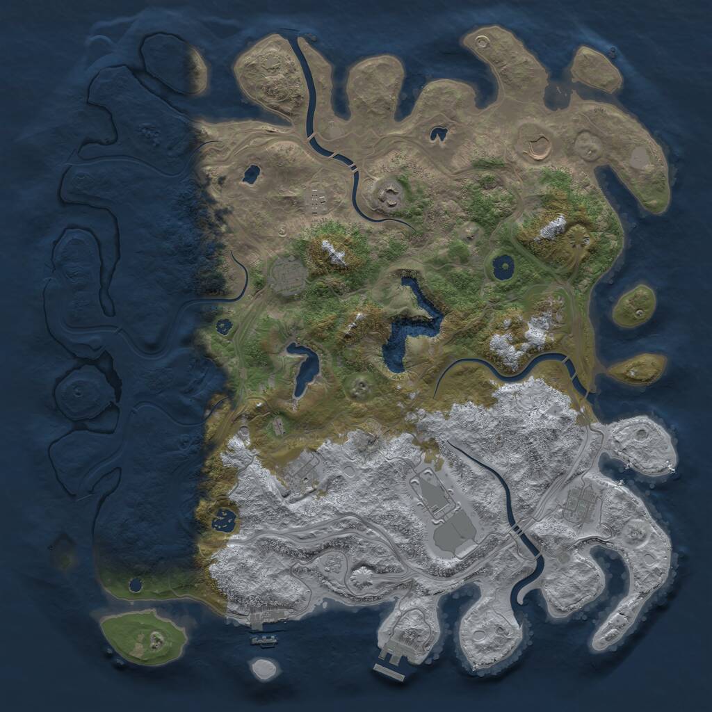 Rust Map: Procedural Map, Size: 4500, Seed: 12457478, 15 Monuments