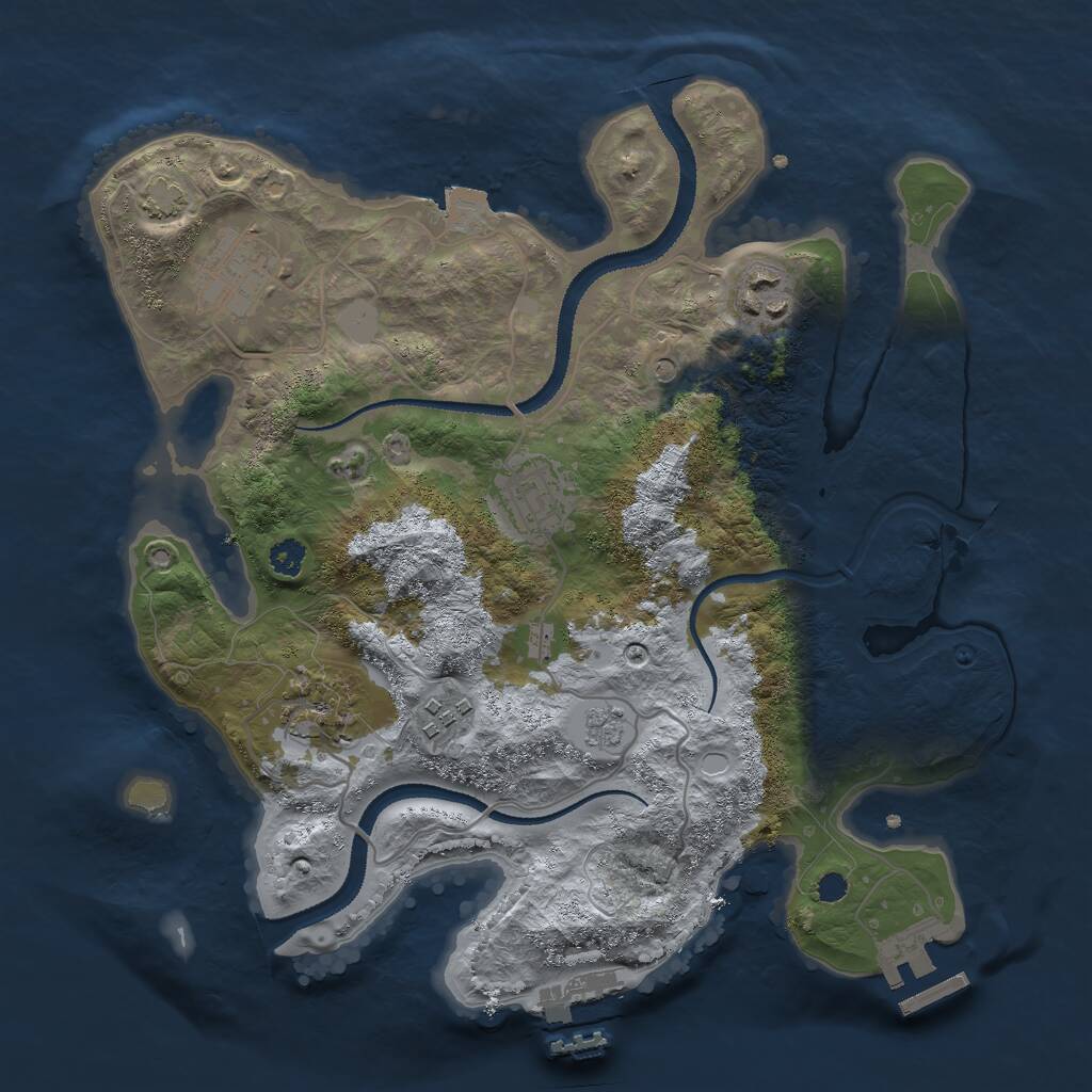 Rust Map: Procedural Map, Size: 3000, Seed: 47137, 11 Monuments
