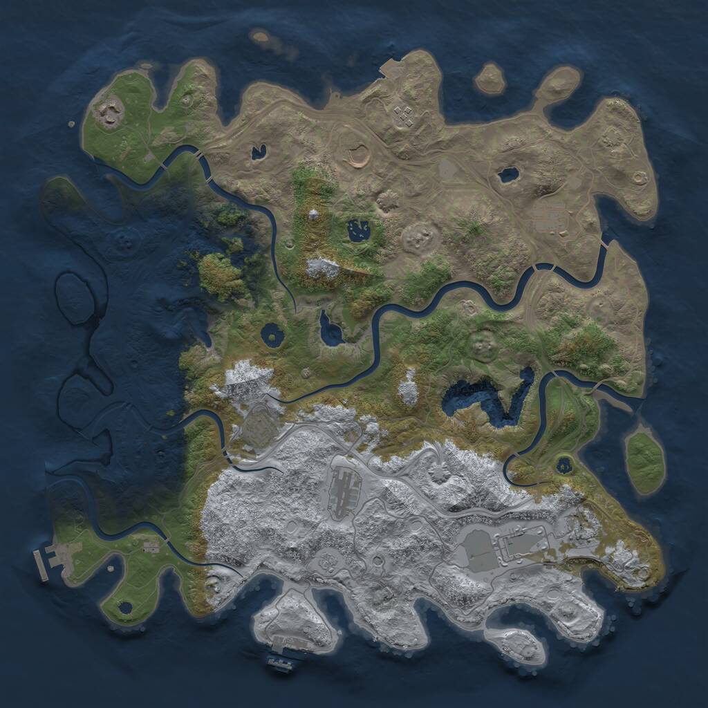 Rust Map: Procedural Map, Size: 4500, Seed: 676483008, 15 Monuments