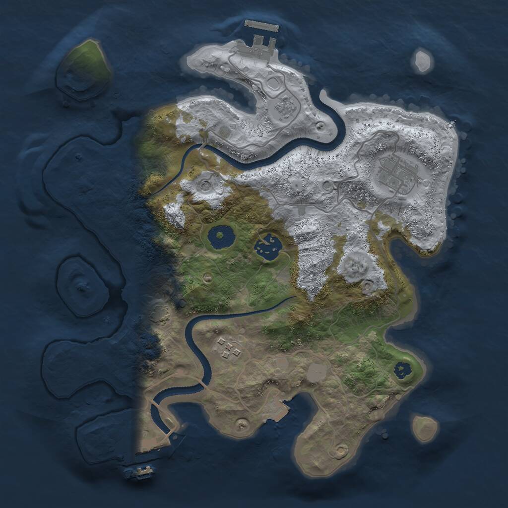 Rust Map: Procedural Map, Size: 3000, Seed: 706559804, 9 Monuments