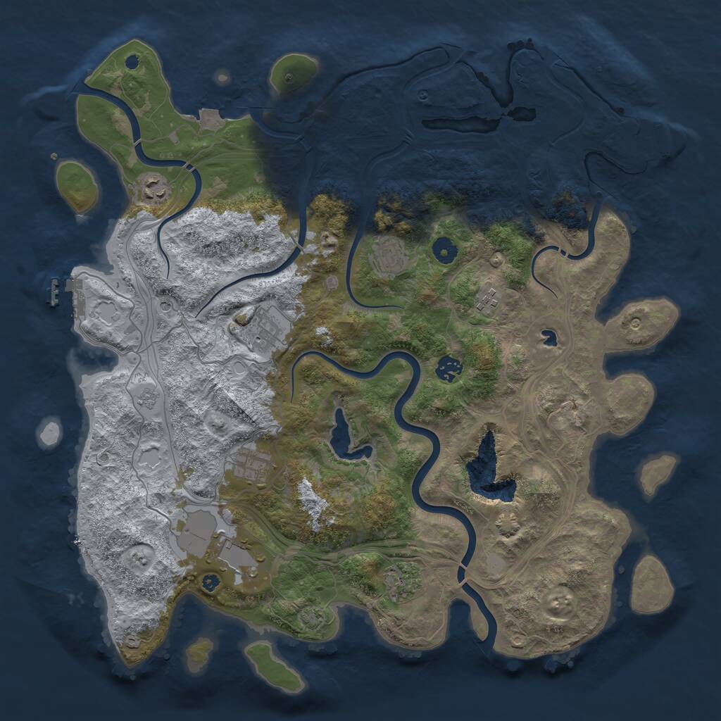 Rust Map: Procedural Map, Size: 4250, Seed: 559302620, 14 Monuments