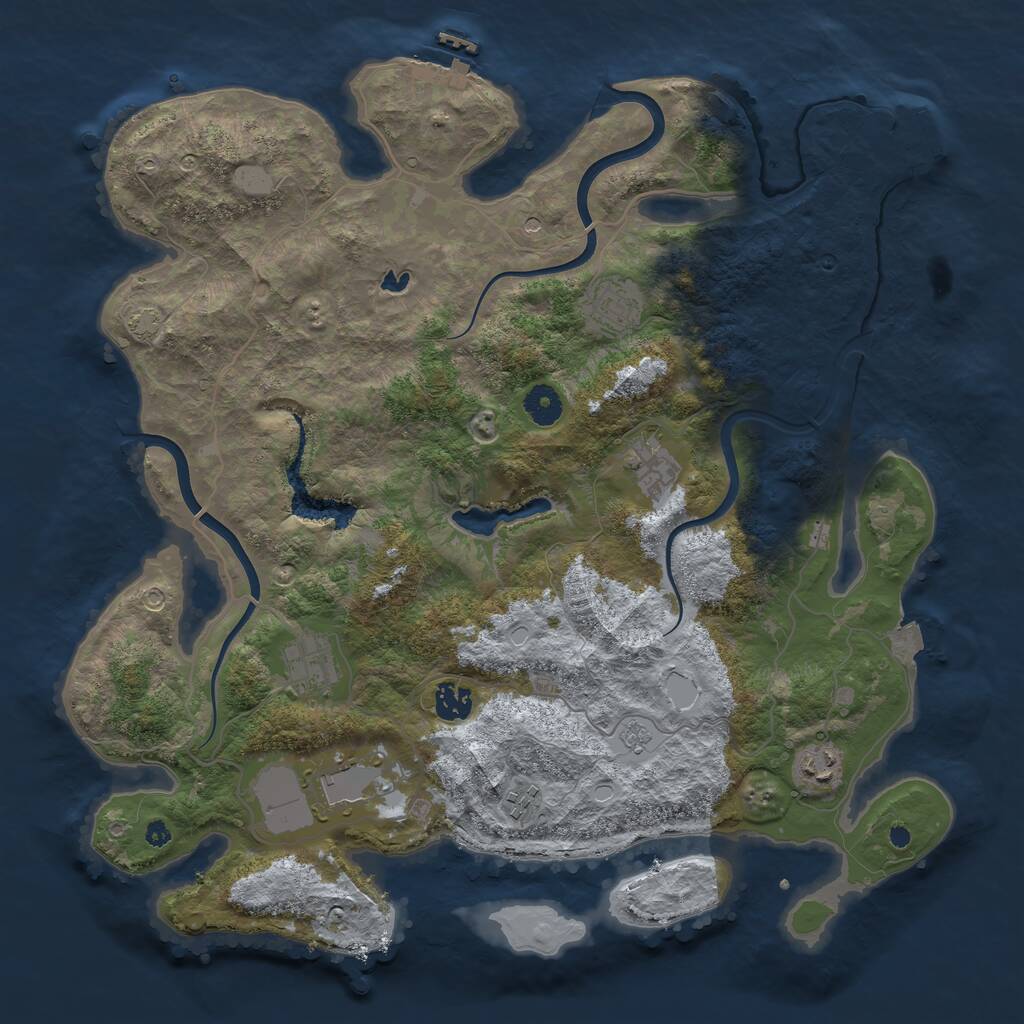 Rust Map: Procedural Map, Size: 4000, Seed: 431261227, 13 Monuments