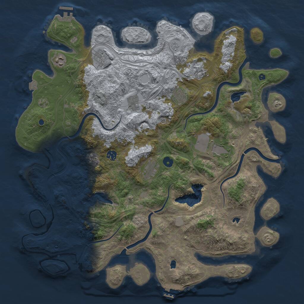 Rust Map: Procedural Map, Size: 4500, Seed: 67385456, 15 Monuments