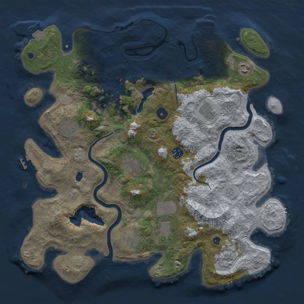 Rust Map: Procedural Map, Size: 4000, Seed: 7362, 15 Monuments
