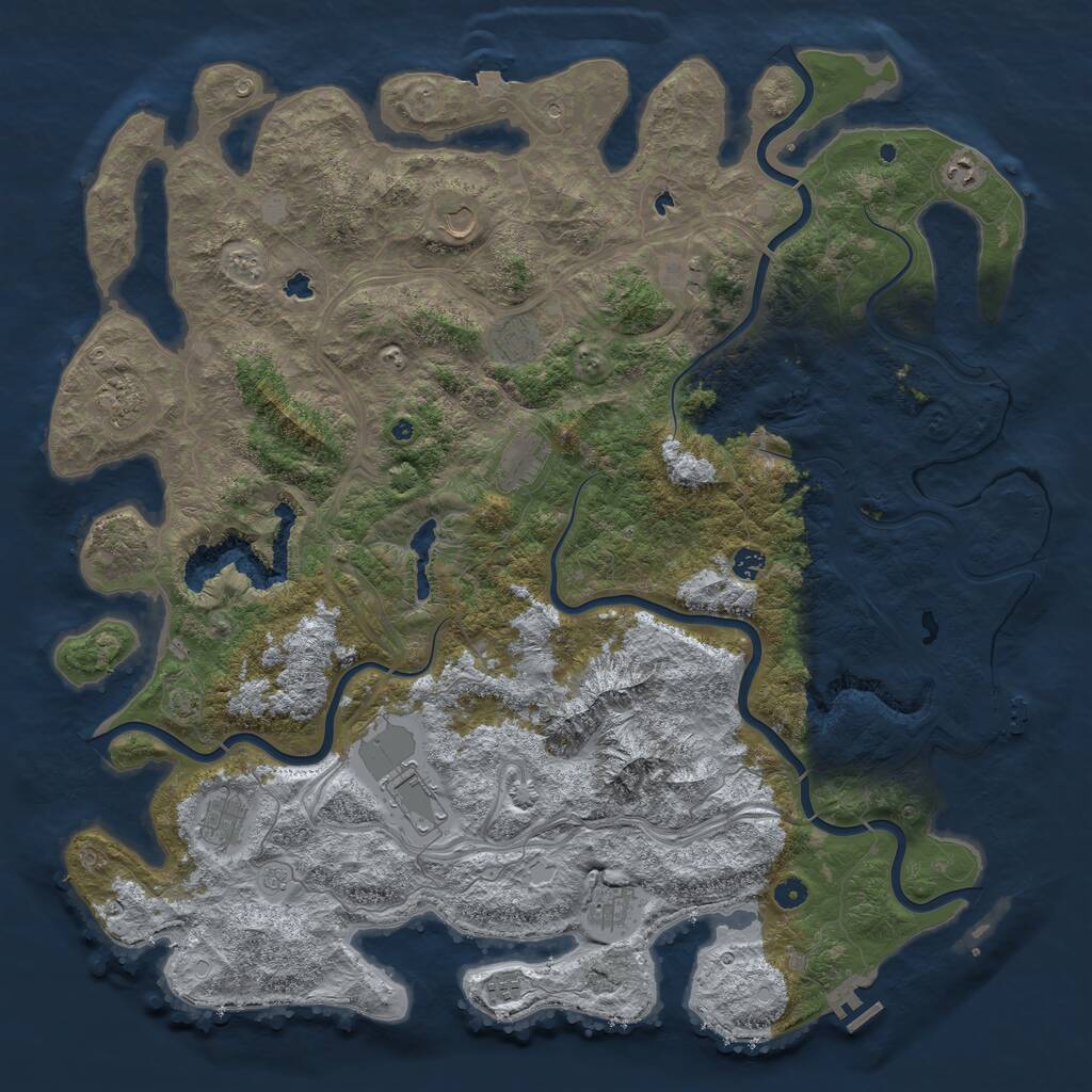 Rust Map: Procedural Map, Size: 5221, Seed: 13453231, 17 Monuments