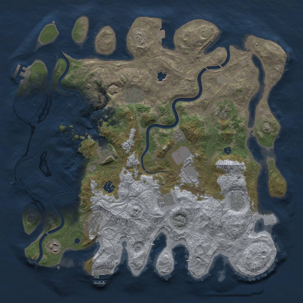 Rust Map: Procedural Map, Size: 4250, Seed: 13189, 16 Monuments